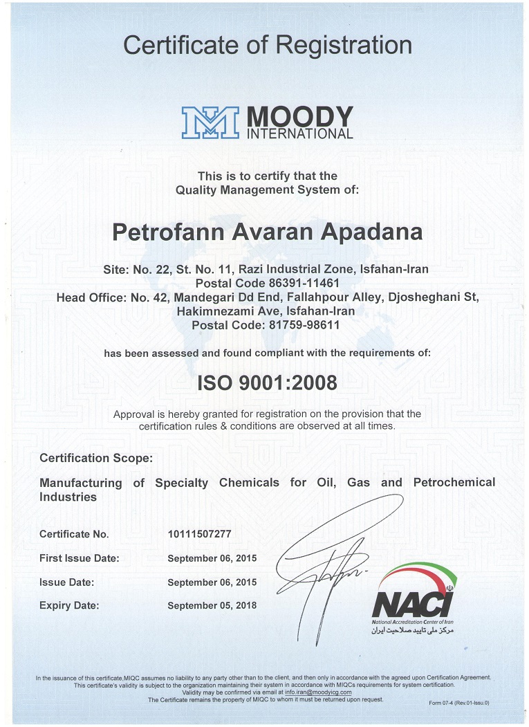 ISO 9001:2008 Certificate